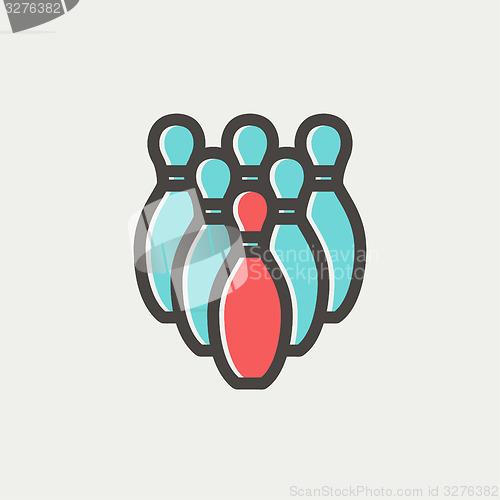 Image of Bowling pins thin line icon