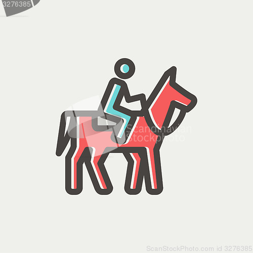 Image of Horse Riding thin line icon