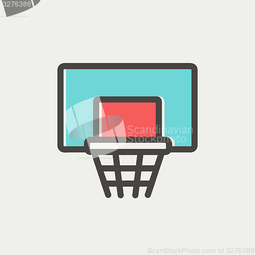 Image of Basketball hoop thin line icon