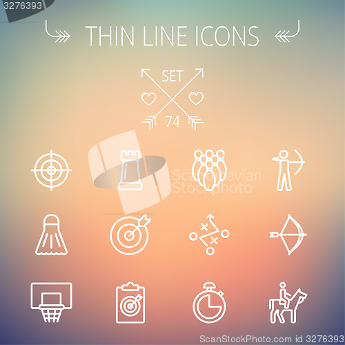 Image of Sports thin line icon set