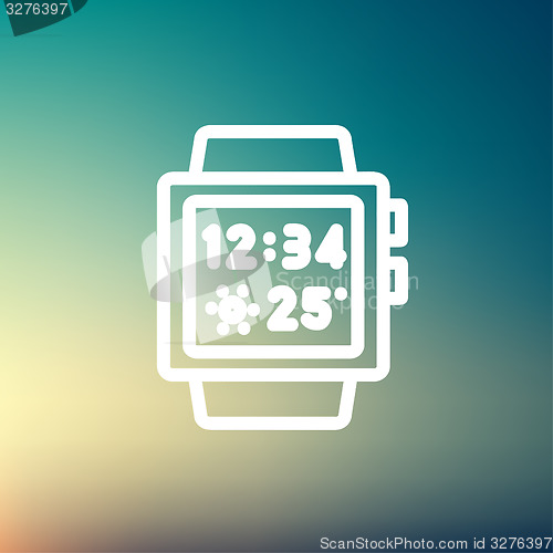 Image of Trendy smart watch thin line icon