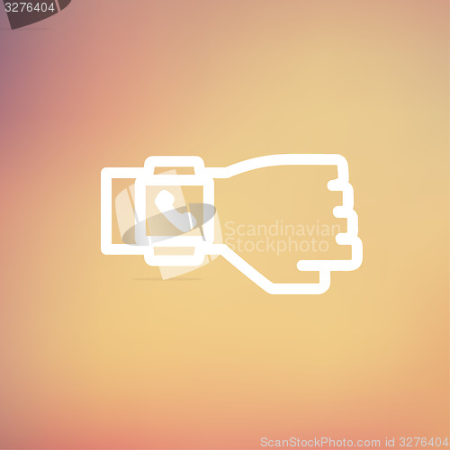 Image of Smart watch thin line icon
