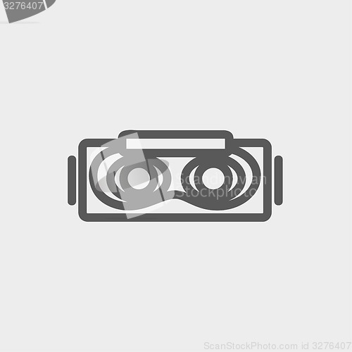 Image of Virtual reality mask thin line icon