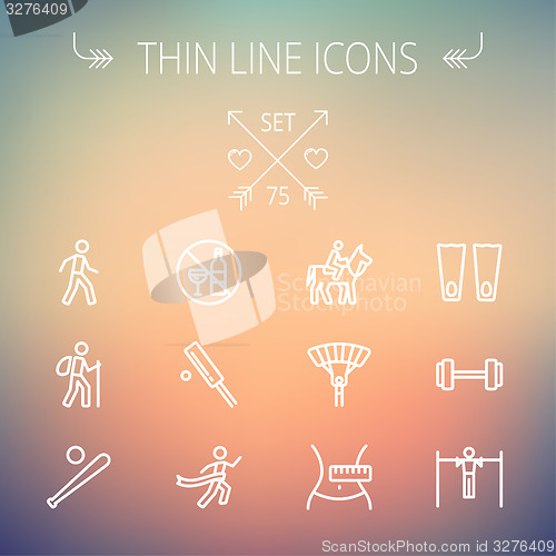 Image of Sports thin line icon set