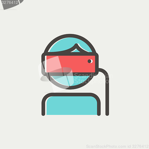 Image of Young lady is using virtual reality headset