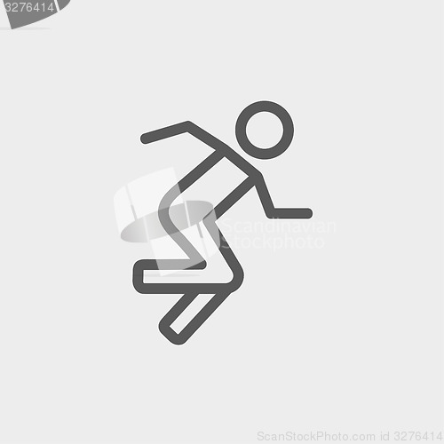 Image of Running man thin line icon