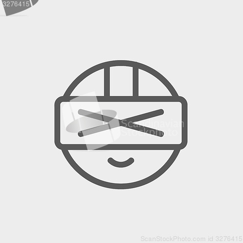 Image of Futuristic headset thin line icon