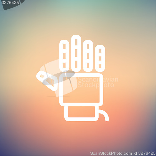 Image of Robot hand thin line icon