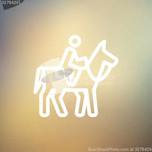 Image of Horse Riding thin line icon