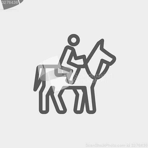 Image of Horse Riding thin line icon