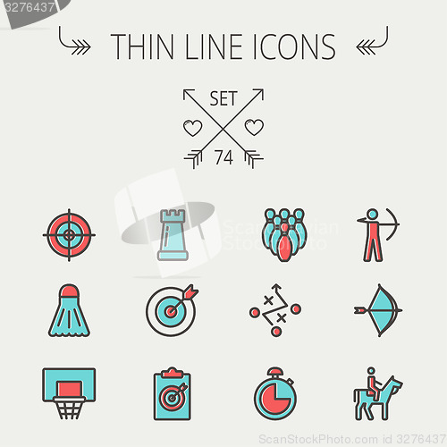 Image of Sports thin line icon set