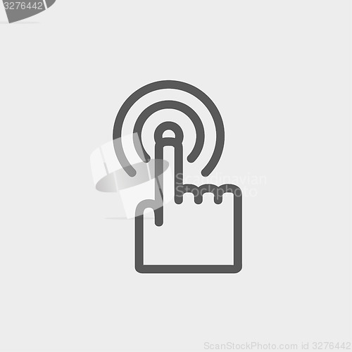 Image of Finger pressing circles thin line icon