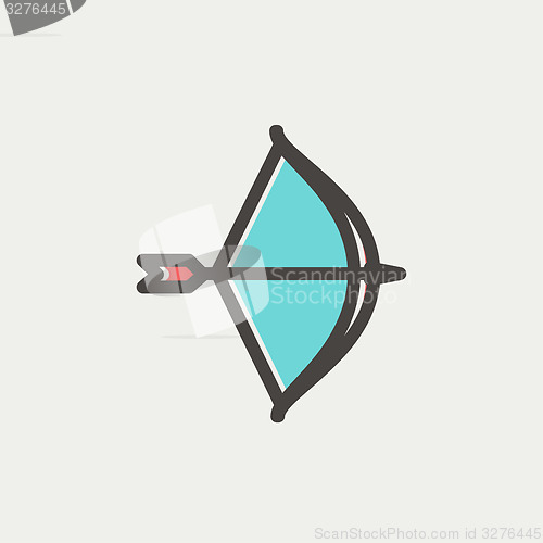 Image of Bow and Arrow thin line icon