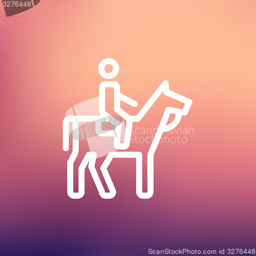 Image of Horse riding thin line icon