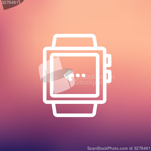 Image of Smart watch thin line icon
