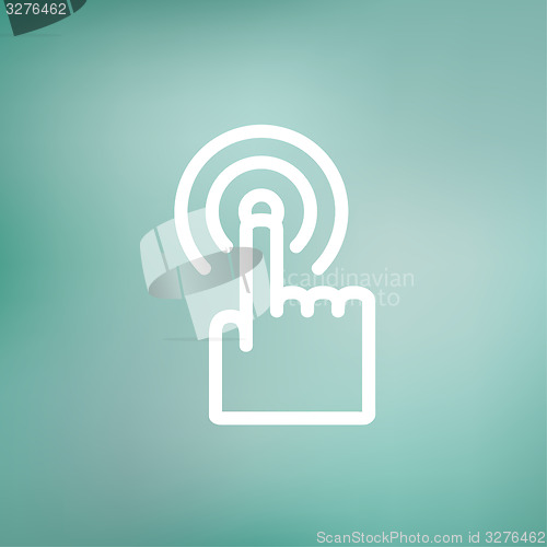 Image of Finger pressing circles thin line icon