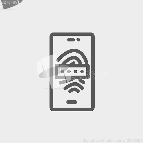 Image of Mobile wifi thin line icon