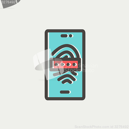 Image of Mobile wifi thin line icon