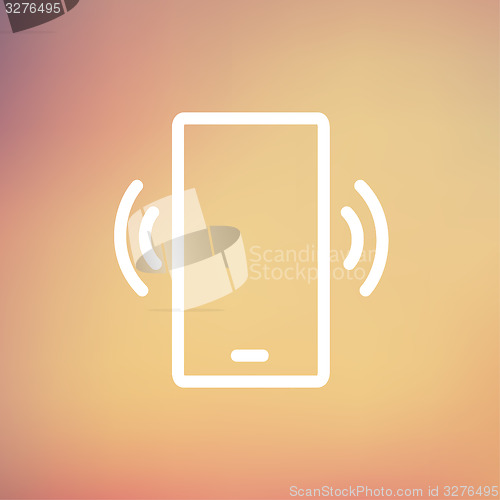 Image of Mobile phone vibrating thin line icon