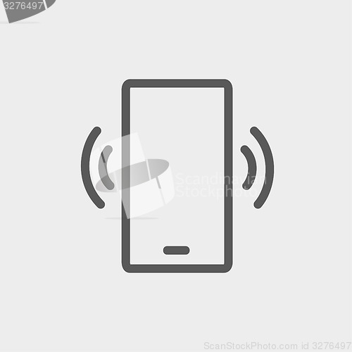 Image of Mobile phone vibrating thin line icon