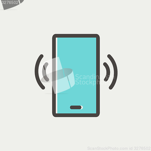 Image of Mobile phone vibrating thin line icon