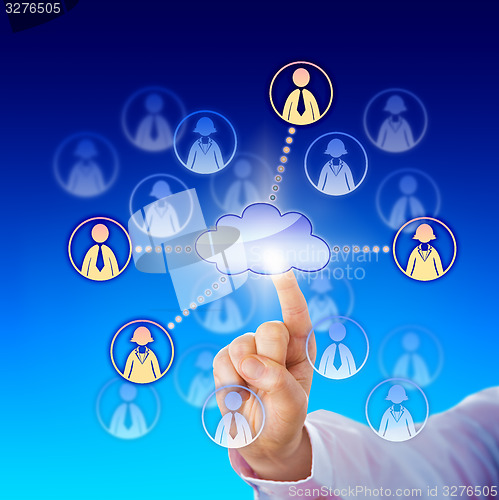 Image of Contacting Female And Male Professionals Via Cloud