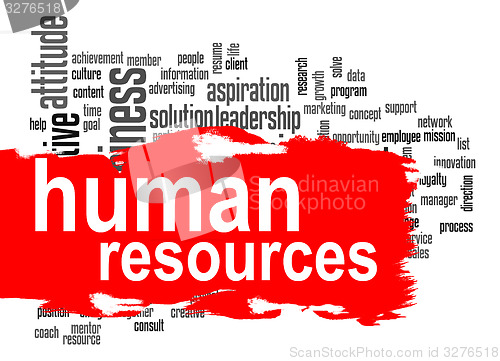 Image of Human resources word cloud with red banner