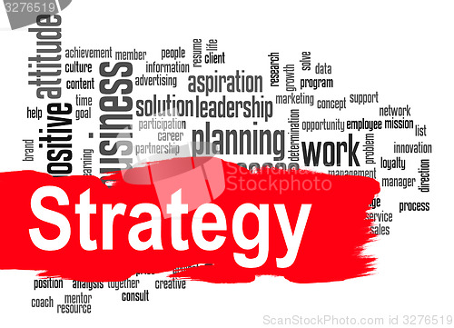 Image of Strategy word cloud with red banner
