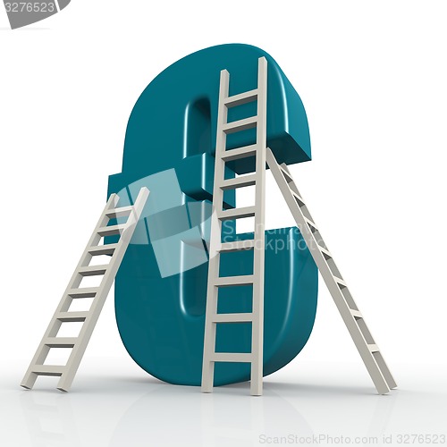 Image of Blue euro sign with ladder