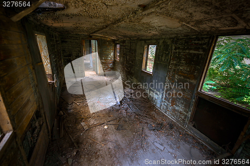 Image of Messy vehicle interior of a train carriage