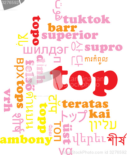 Image of Top multilanguage wordcloud background concept