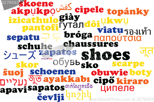 Image of Shoes multilanguage wordcloud background concept
