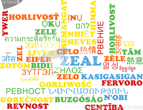 Image of Zeal multilanguage wordcloud background concept