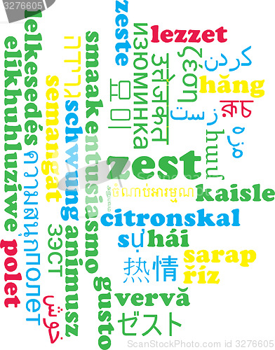 Image of Zest multilanguage wordcloud background concept
