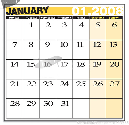 Image of calendar january