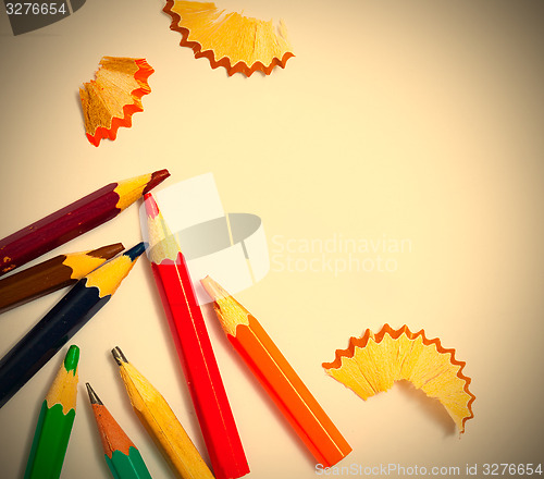 Image of aged pencils and shavings