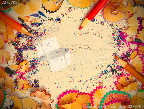 Image of colored pencil shavings