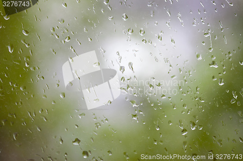 Image of rain drop on glass