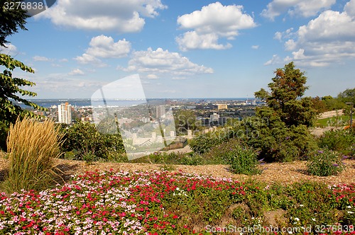 Image of Few of a city from a park.