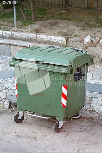 Image of Green Garbage Container