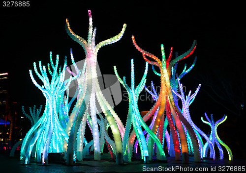 Image of The looming Arclight structures at Vivid Sydney