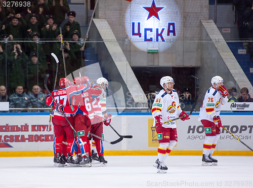 Image of CSKA team rejoice, Yokerit dissapoint