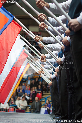 Image of Row of flags