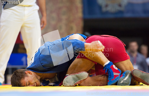 Image of Emil Khasanov (R) and Evgeniy Sukhomlinov (B) fights