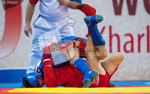 Image of Kanzhanov B. (Red) and  Umbayev N. (Blue) fights