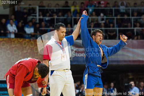 Image of Winner Evgeniy Sukhomlinov (B) and Emil Khasanov