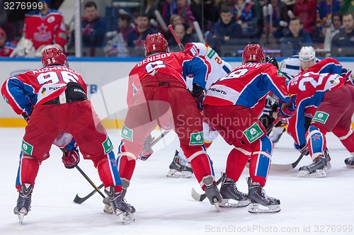 Image of CSKA team on faceoff