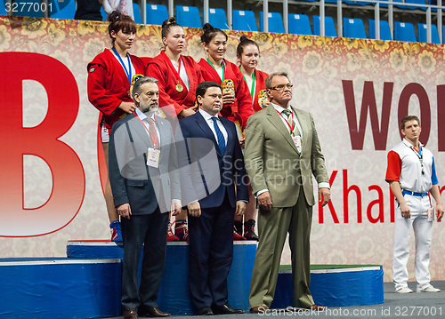 Image of Awardees on podium