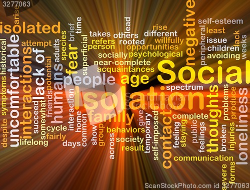 Image of Social Isolation background concept glowing