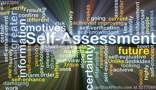 Image of Self-assessment background concept glowing